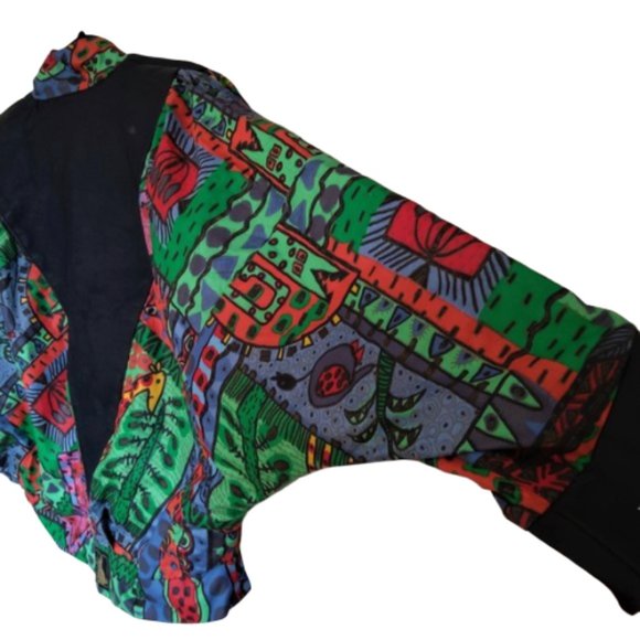 Vintage 80s multi-color animal print oversized jacket - Picture 3 of 11